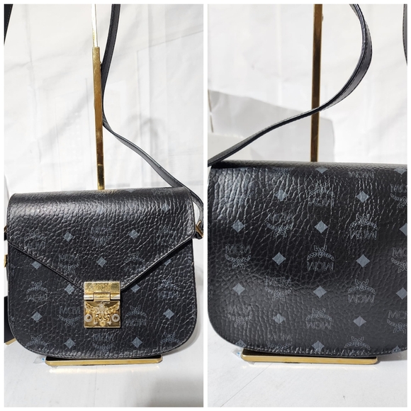 MCM Visetos Small Patricia Crossbody/Shoulder Bag Black - Picture 8 of 16